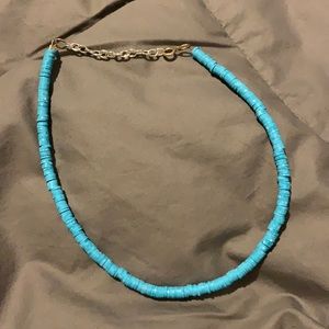 Blue choker necklace